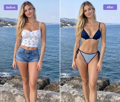 Prueba trajes de baño y retoca tu retrato con PrettyUp