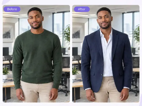 Turn a casual portrait into a professional clothing look