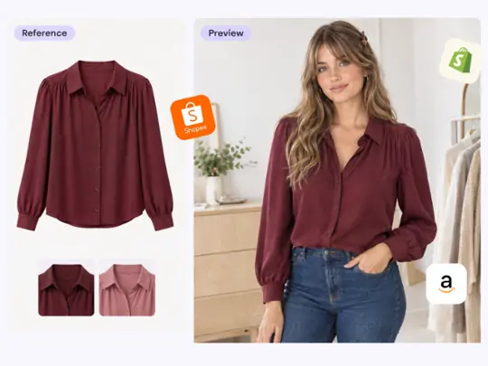 Compare a shopping garment with an outfit preview