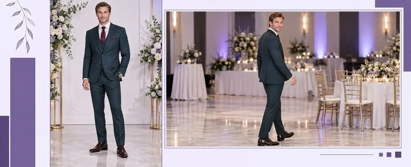 Comparação de uma foto de traje formal com um clipe de evento.