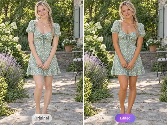 Prévia de uma silhueta mais fina em uma foto de look.