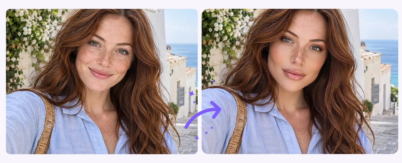 Refresh a casual selfie or a favorite travel portrait