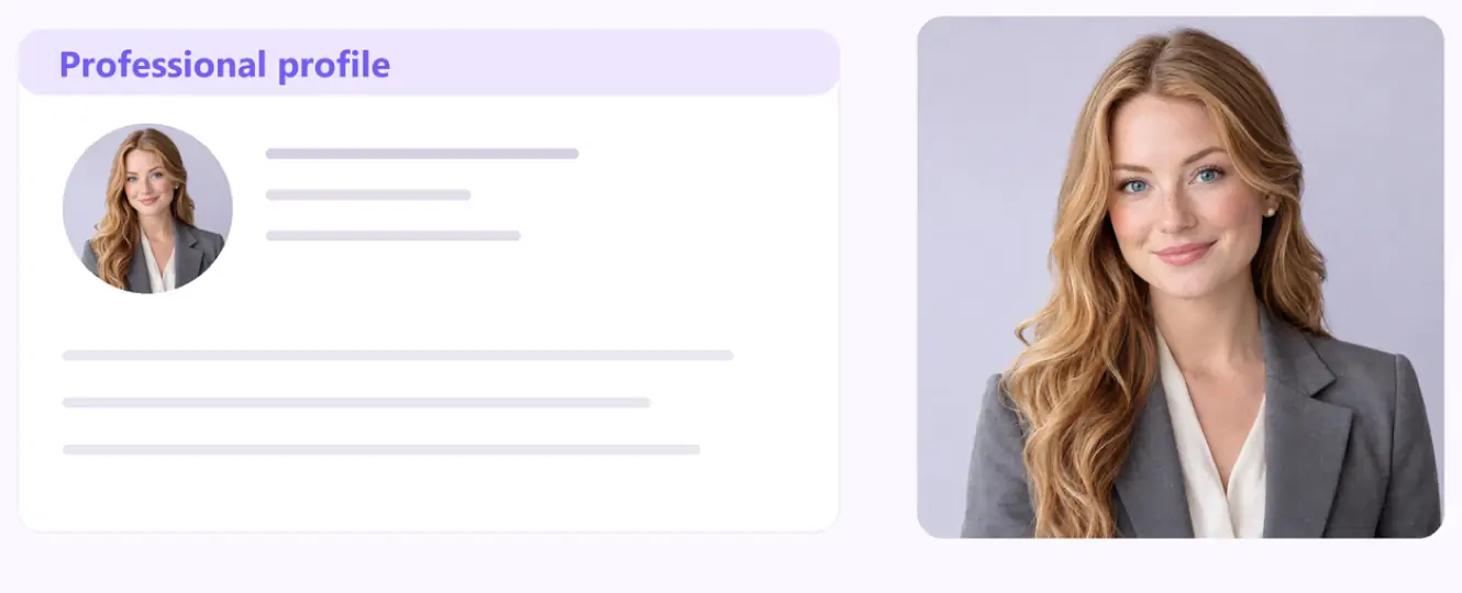 Prepare a polished portrait for a professional profile