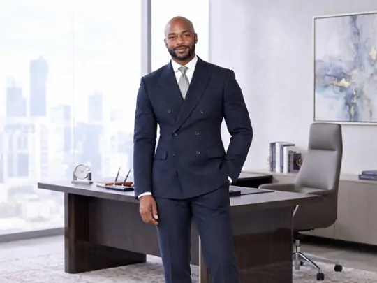 Try a classic corporate suit for an executive portrait
