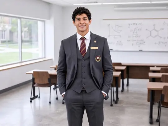 Create a fresh professional look for a graduate portrait