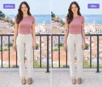 Compara la silueta en un retrato de PrettyUp