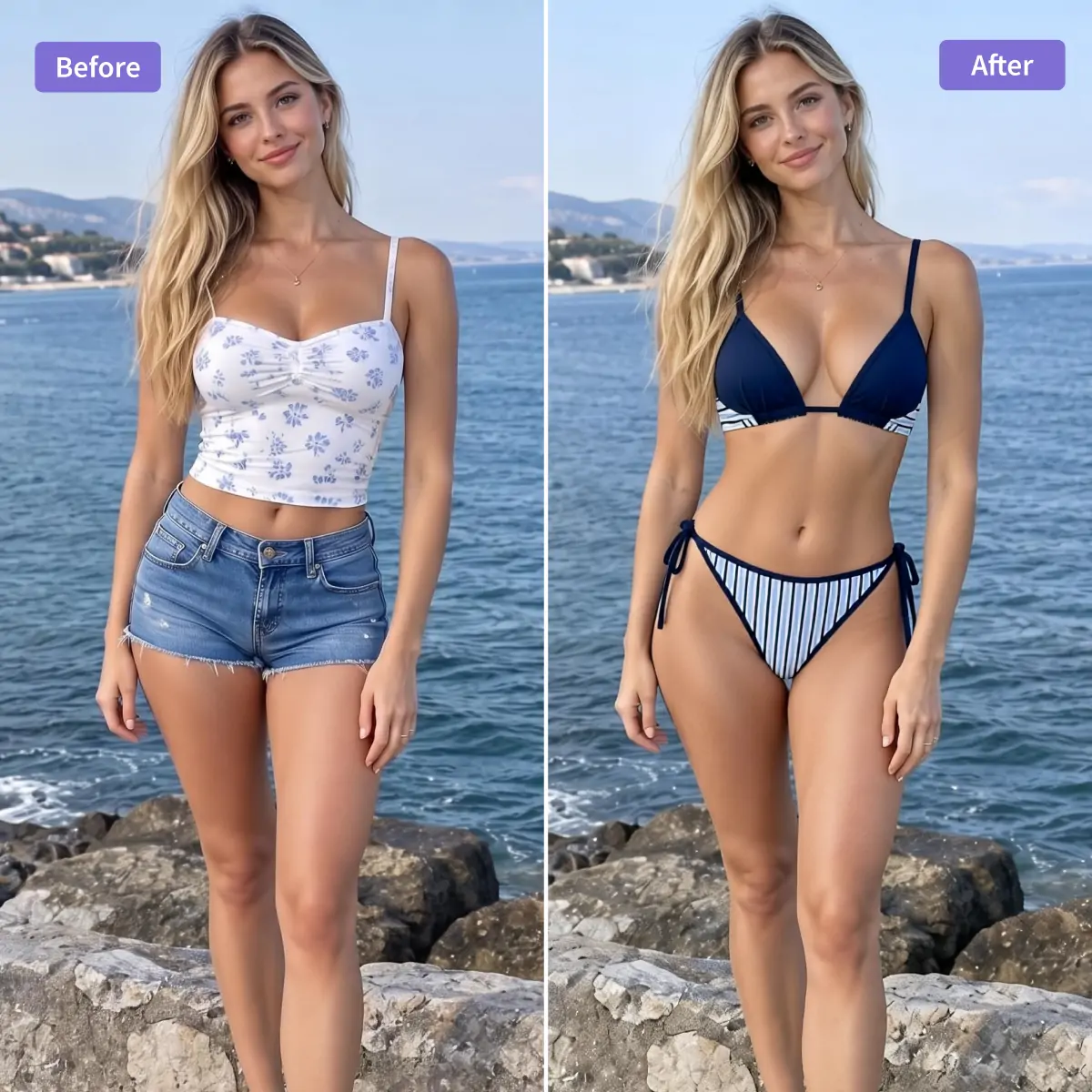 PrettyUpでリアルなビキニスタイルをプレビュー