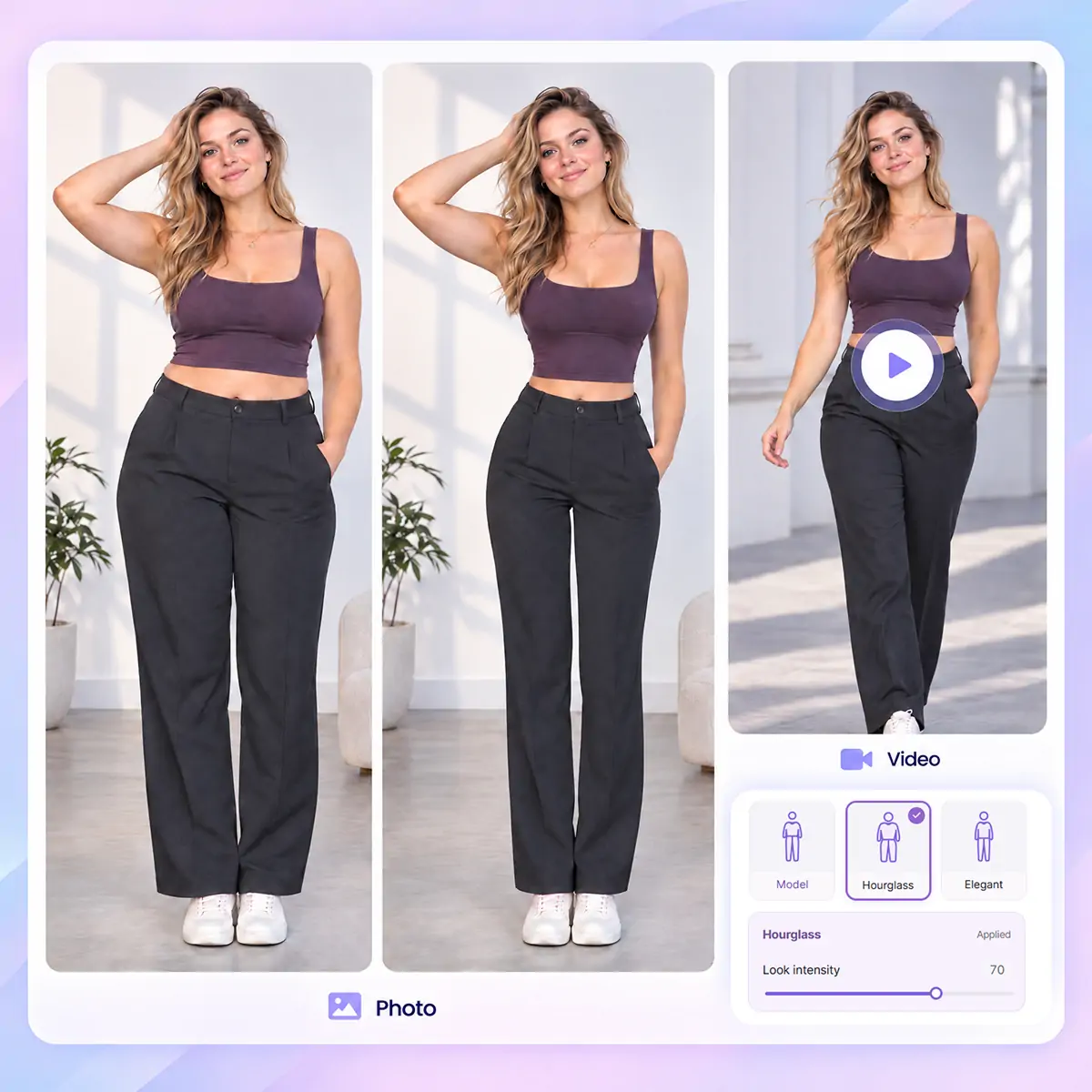 Edite proporções corporais em fotos e vídeos com o PrettyUp.
