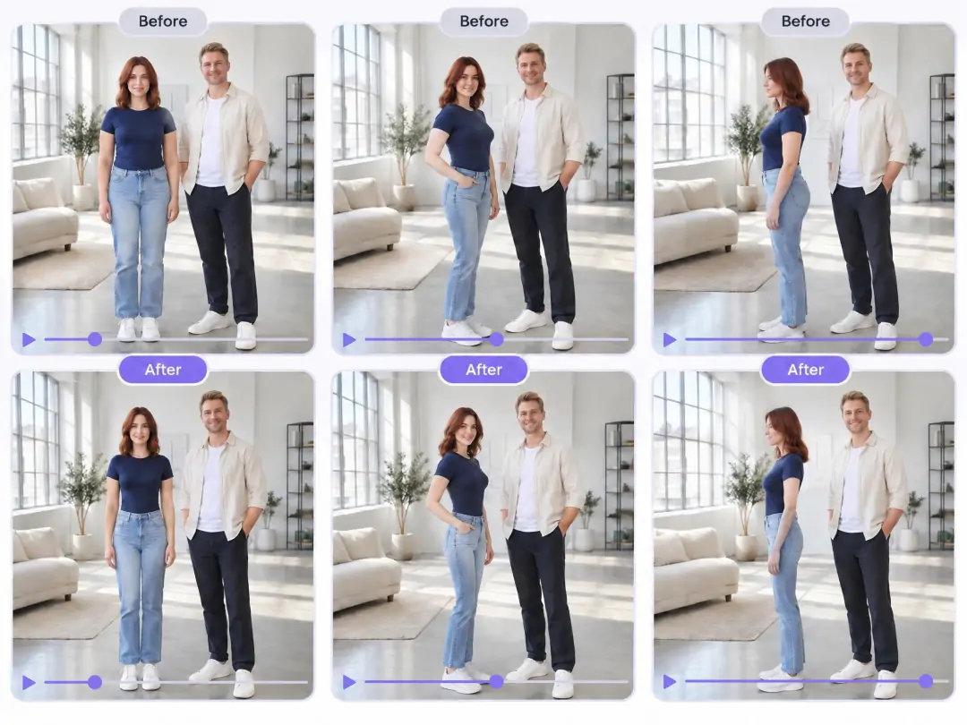 Review a selected person across video angles