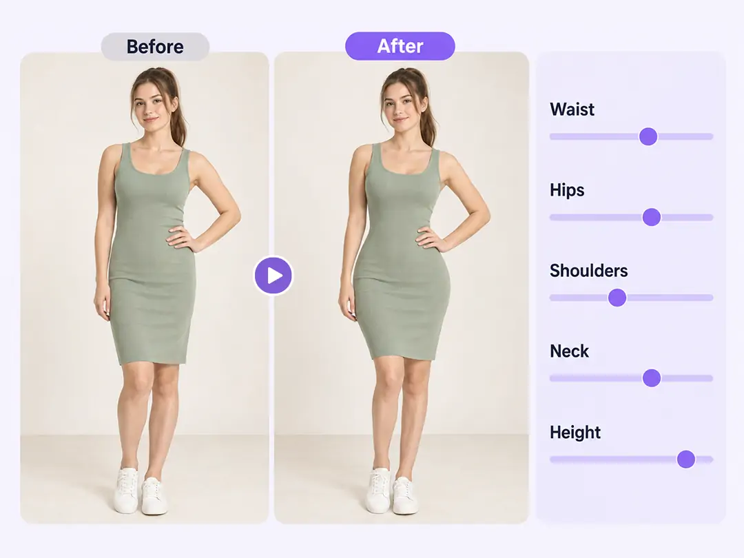 Customize body proportions with video controls