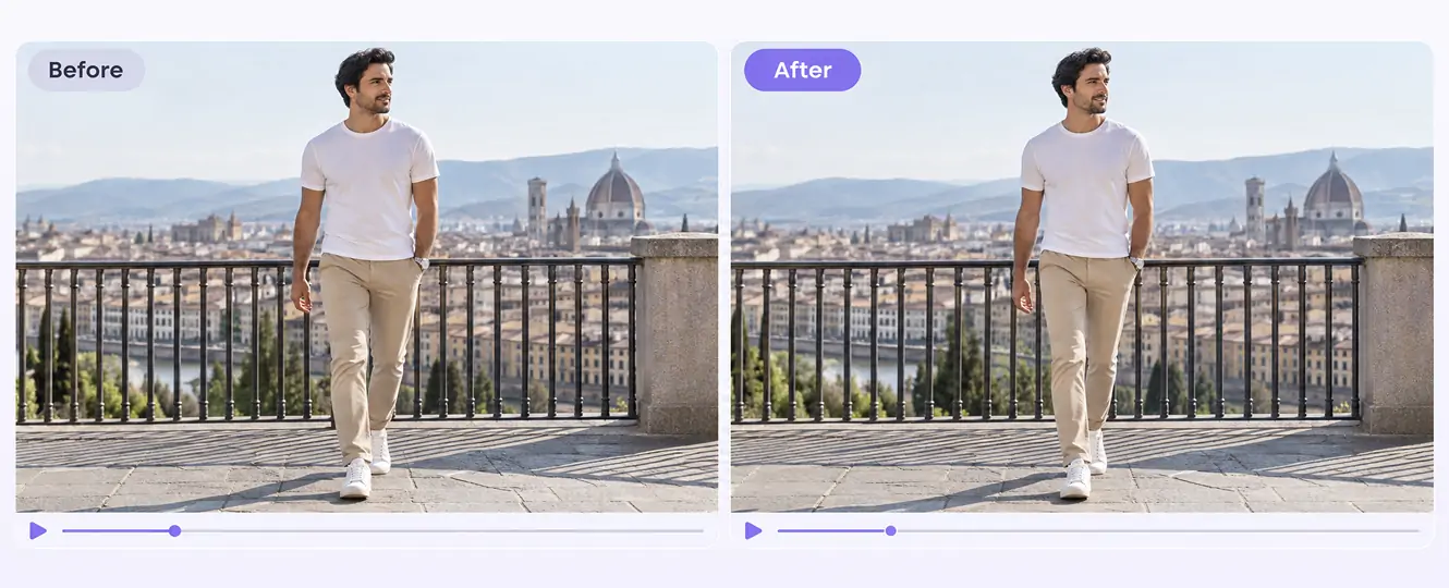 Preview body proportions in a travel video