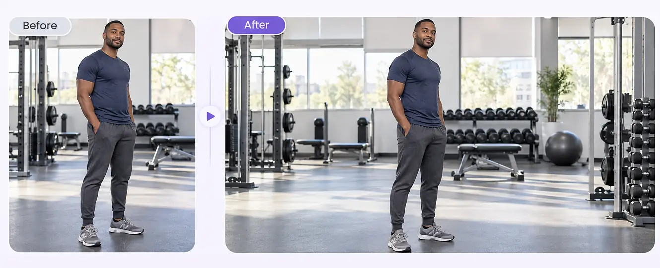 Edit proportions in an activewear outfit clip