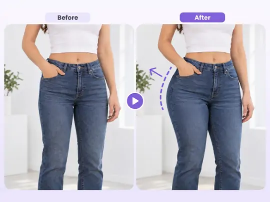 Preview hip proportions in a video clip