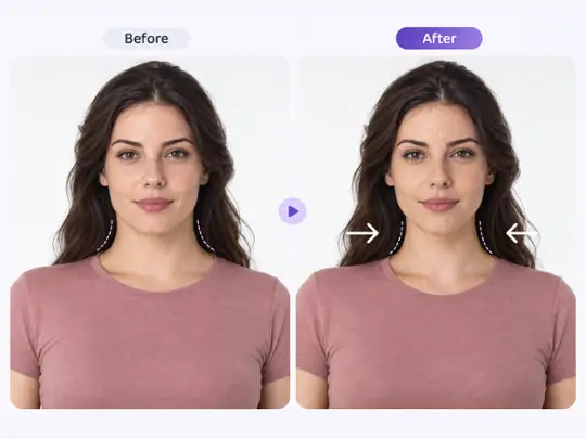 View neck proportion edits in a moving clip